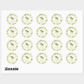Sticker Rond Fête des mariées Citrus Citron Squeeze (Feuille)