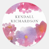 Sticker Rond Fête des mariées d'aquarelle florale (Devant)