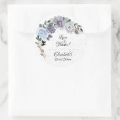 Sticker Rond Fête des mariées d'aquarelle florale violet (Sac)