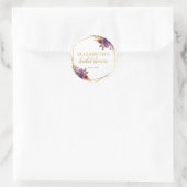 Sticker Rond Fête des mariées d'aquarelle florale violet modern (Sac)