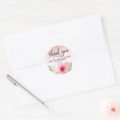 Sticker Rond Fête des mariées d'aquarelle rose floral (Enveloppe)