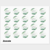 Sticker Rond Fête des mariées d'aquarelle verte (Feuille)