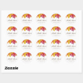 Sticker Rond Fête des mariées d'automne Rustique Feuille en chu (Feuille)