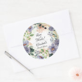 Sticker Rond Fête des mariées de courge florale pourpre (Enveloppe)