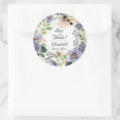 Sticker Rond Fête des mariées de courge florale pourpre (Sac)