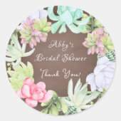 Sticker Rond Fête des mariées de couronne de verdure Succulente (Devant)