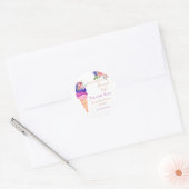 Sticker Rond Fête des mariées de crème glacée Elle a récupéré d (Enveloppe)