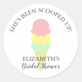 Sticker Rond Fête des mariées de crème glacée récupérée (Devant)