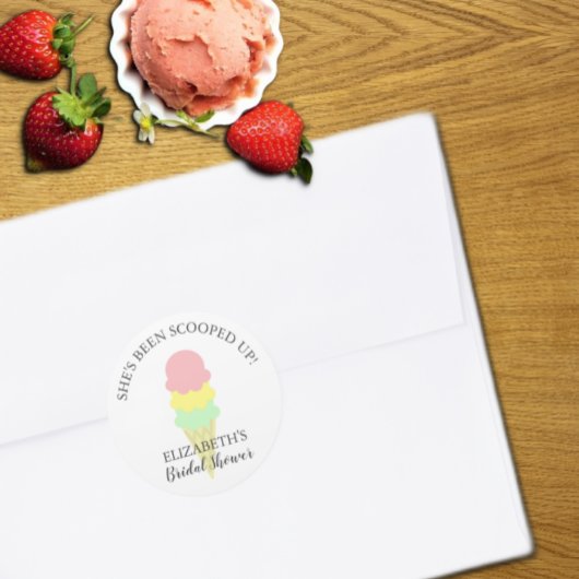 Sticker Rond Fête des mariées de crème glacée récupérée