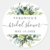 Sticker Rond Fête des mariées de feuillage vert Eucalyptus (Devant)
