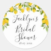 Sticker Rond Fête des mariées de fleurs de citron vert (Devant)