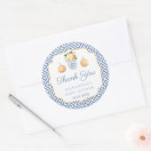 Sticker Rond Fête des mariées de la Chinoiserie Citrouille Merc (Enveloppe)