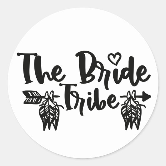 Sticker Rond Fête des mariées de la tribu Boho Bride (Devant)
