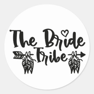 Sticker Rond Fête des mariées de la tribu Boho Bride