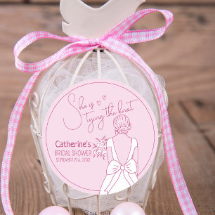 Sticker Rond Fête des mariées de Mariage de la poche à mâchoire