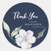 Sticker Rond Fête des mariées de Merci bleu marine (Devant)