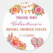 Sticker Rond Fête des mariées de Merci rose Floral Fiesta (Devant)
