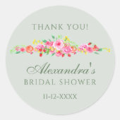 Sticker Rond Fête des mariées de Merci rose Sage Green (Devant)