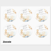 Sticker Rond Fête des mariées de plage tropicale (Feuille)