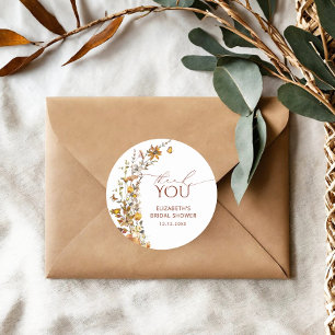 Sticker Rond Fête des mariées de prairie Fleur sauvage rustique