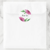 Sticker Rond Fête des mariées de printemps florale rose Aquarel (Sac)