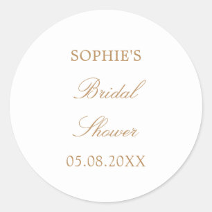 Sticker Rond Fête des mariées de script beige doré