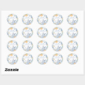 Sticker Rond Fête des mariées de Tea Party aquarelle (Feuille)