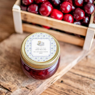 Sticker Rond Fête des mariées de Tea Party Floral Bleu