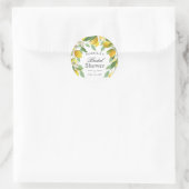 Sticker Rond Fête des mariées d'été moderne Lemon Boho (Sac)