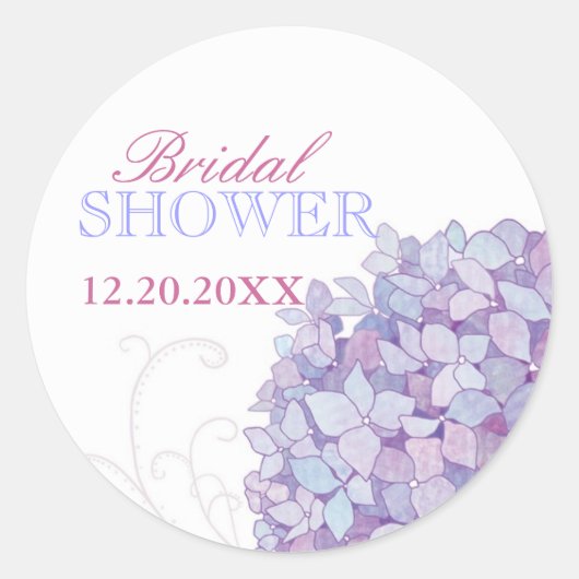 Sticker Rond Fête des mariées d'Hydrangeas Sud violet (Devant)
