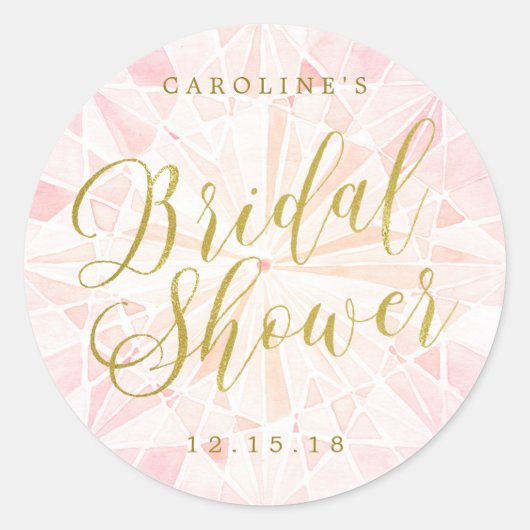 Sticker Rond Fête des mariées diamant rose (Devant)