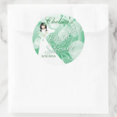 Sticker Rond Fête des mariées en vert et blanc (Sac)