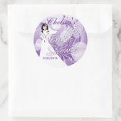 Sticker Rond Fête des mariées en violet et blanc (Sac)