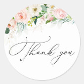 Sticker Rond Fête des mariées Ethereal Blush Roses Rose (Devant)