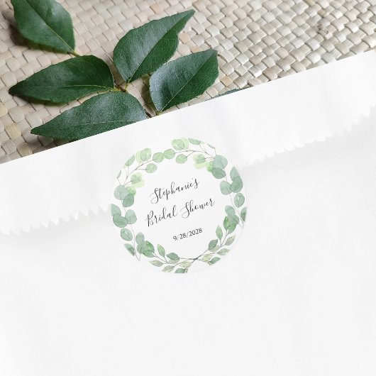 Sticker Rond Fête des mariées Eucalyptus