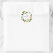 Sticker Rond Fête des mariées Favoriser Floral Wreath Spring Fl (Sac)