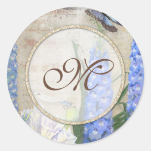 Sticker Rond Fête des mariées Favoriser les phoques Dragonfly B