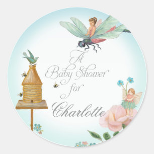 Sticker Rond Fête des mariées Favoriser les phoques Fleurs Fées