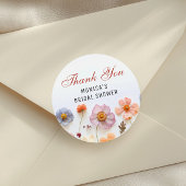 Sticker Rond Fête des mariées Fleur sauvage Pastel Pink Boho