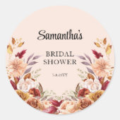 Sticker Rond Fête des mariées florale automne (Devant)