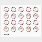 Sticker Rond Fête des mariées florale Blush & Marsala (Feuille)