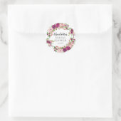 Sticker Rond Fête des mariées florale Blush & Marsala (Sac)