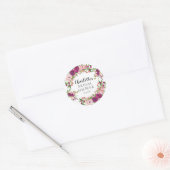 Sticker Rond Fête des mariées florale Blush & Marsala (Enveloppe)