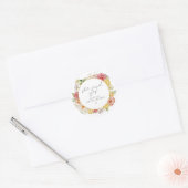 Sticker Rond Fête des mariées florale Blush & Peach Pastel (Enveloppe)