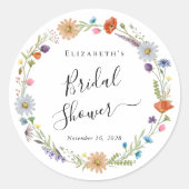 Sticker Rond Fête des mariées florale Boho (Devant)