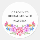 Sticker Rond Fête des mariées florale de Fiesta (Devant)