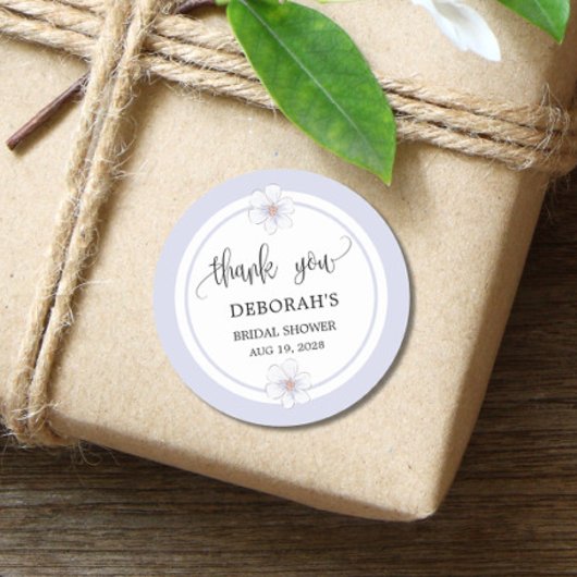 Sticker Rond Fête des mariées florale de lavande