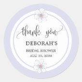 Sticker Rond Fête des mariées florale de lavande (Devant)