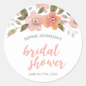 Sticker Rond Fête des mariées florale délicate (Devant)