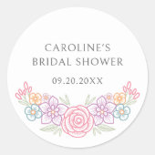 Sticker Rond Fête des mariées florale fleur sauvage (Devant)
